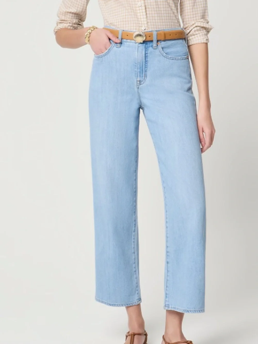 J crew Light-feel wide-leg cropped jean
